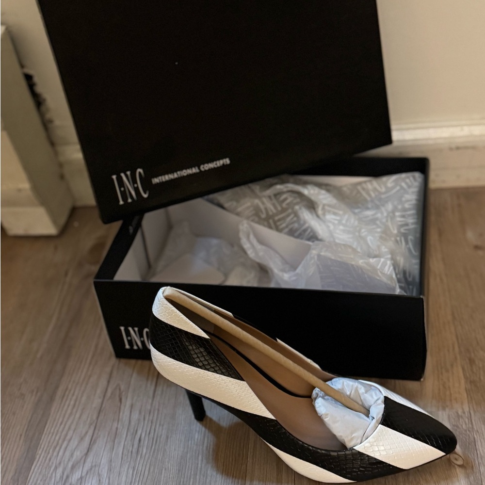 INC International Concepts Black and White Heels